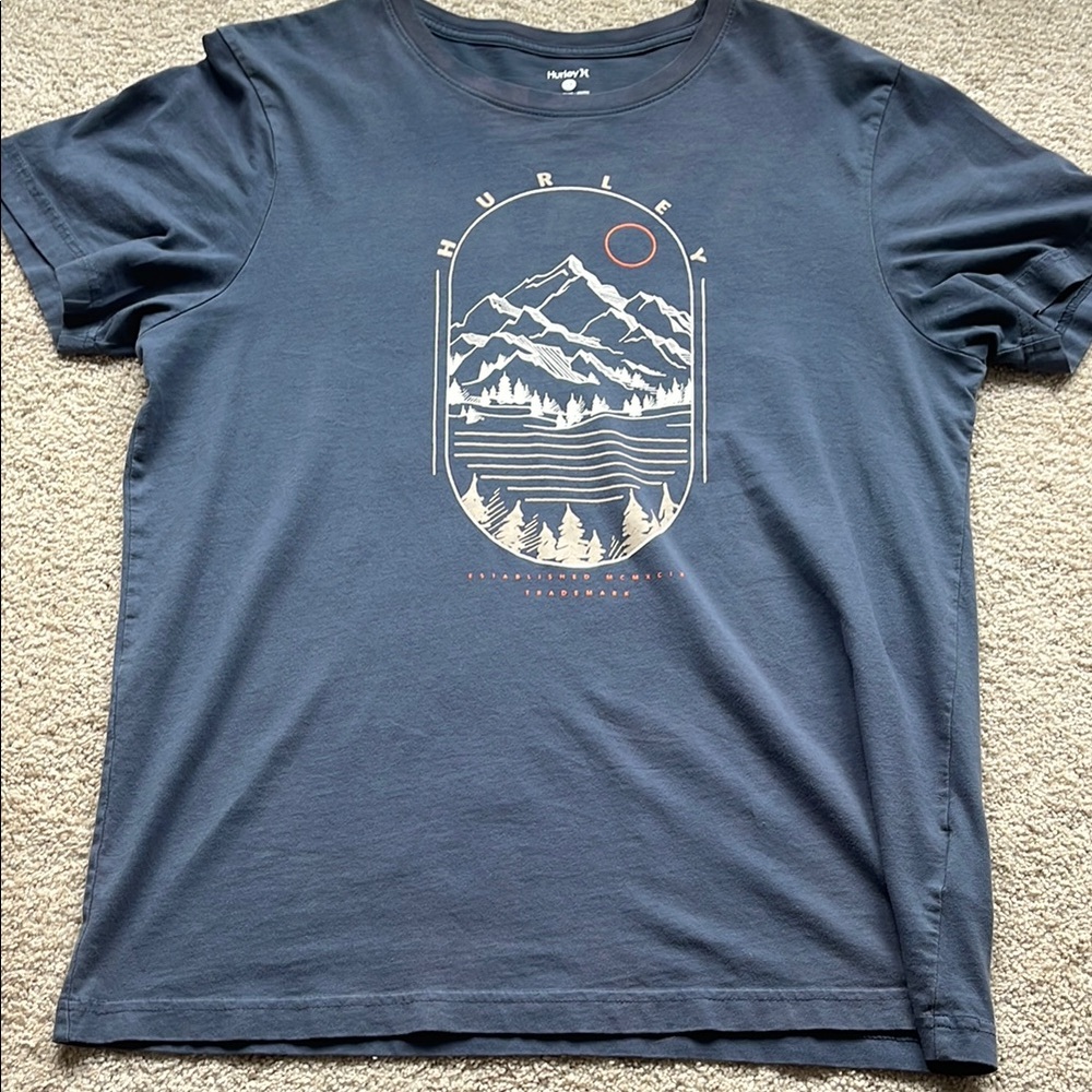 Hurley Blue Graphic T-Shirt for Men